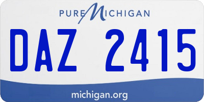 MI license plate DAZ2415