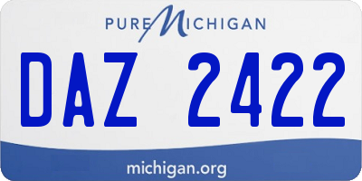 MI license plate DAZ2422
