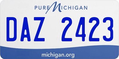 MI license plate DAZ2423