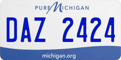 MI license plate DAZ2424