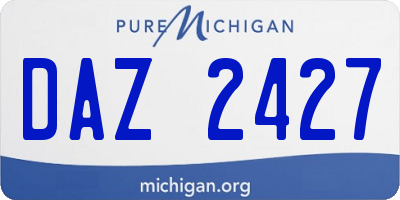 MI license plate DAZ2427