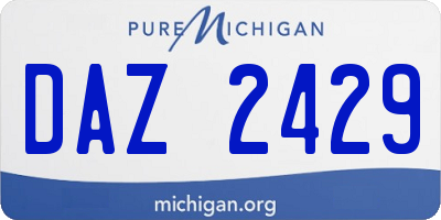 MI license plate DAZ2429