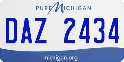 MI license plate DAZ2434