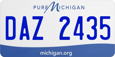 MI license plate DAZ2435