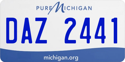 MI license plate DAZ2441
