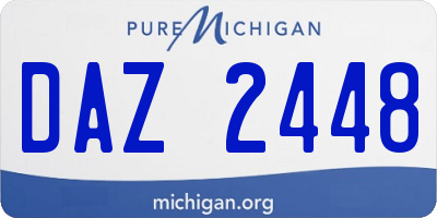 MI license plate DAZ2448