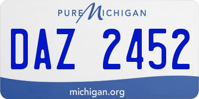MI license plate DAZ2452