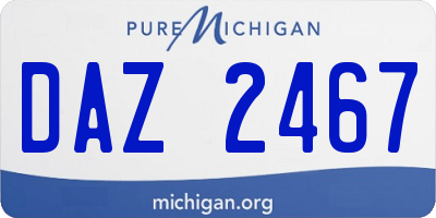 MI license plate DAZ2467