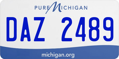 MI license plate DAZ2489