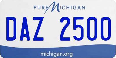 MI license plate DAZ2500