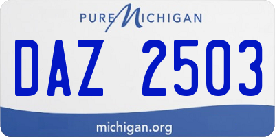 MI license plate DAZ2503
