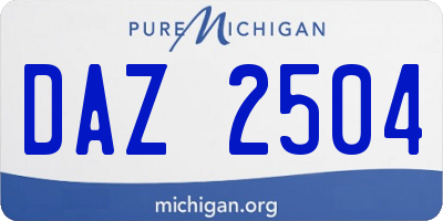 MI license plate DAZ2504
