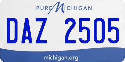 MI license plate DAZ2505
