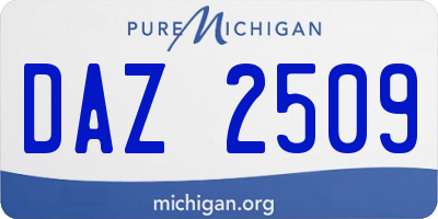 MI license plate DAZ2509