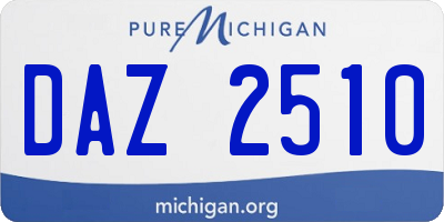 MI license plate DAZ2510