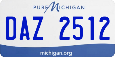 MI license plate DAZ2512
