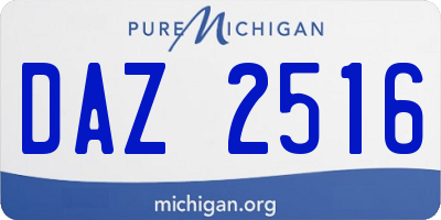 MI license plate DAZ2516