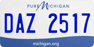 MI license plate DAZ2517