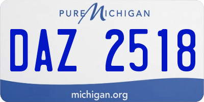 MI license plate DAZ2518