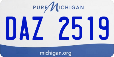 MI license plate DAZ2519