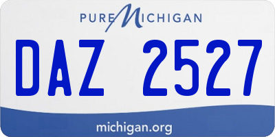 MI license plate DAZ2527