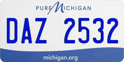 MI license plate DAZ2532