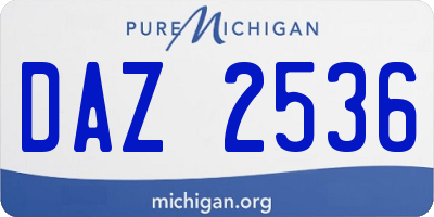 MI license plate DAZ2536