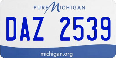 MI license plate DAZ2539