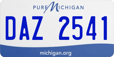 MI license plate DAZ2541