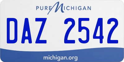 MI license plate DAZ2542
