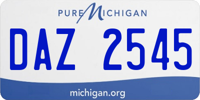 MI license plate DAZ2545