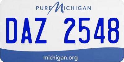 MI license plate DAZ2548