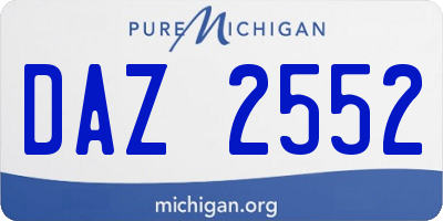 MI license plate DAZ2552