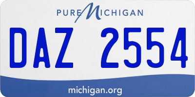 MI license plate DAZ2554
