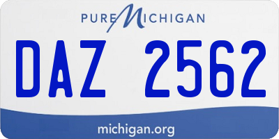 MI license plate DAZ2562