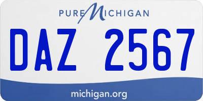 MI license plate DAZ2567
