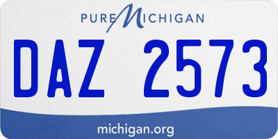 MI license plate DAZ2573