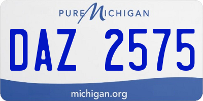MI license plate DAZ2575