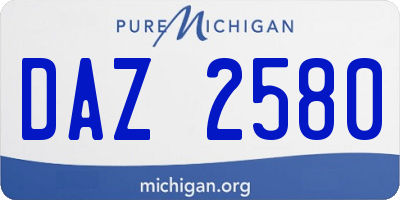 MI license plate DAZ2580