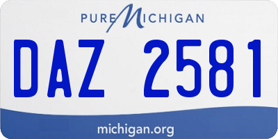MI license plate DAZ2581