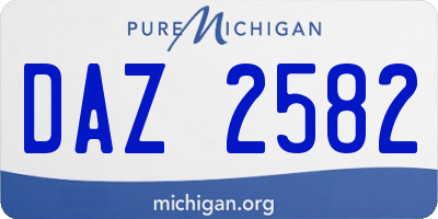 MI license plate DAZ2582