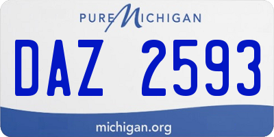 MI license plate DAZ2593