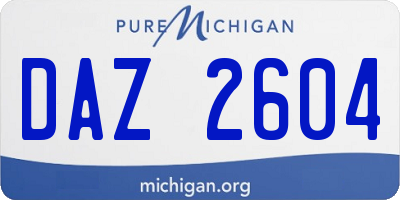 MI license plate DAZ2604