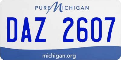 MI license plate DAZ2607