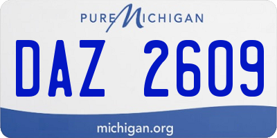 MI license plate DAZ2609