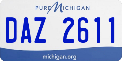 MI license plate DAZ2611