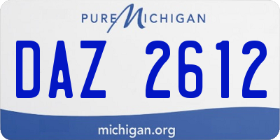 MI license plate DAZ2612