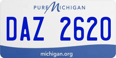 MI license plate DAZ2620