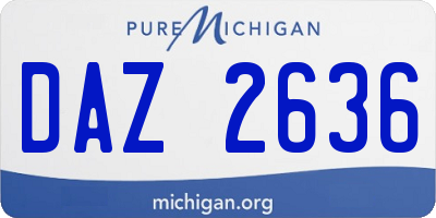 MI license plate DAZ2636