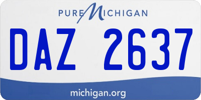 MI license plate DAZ2637